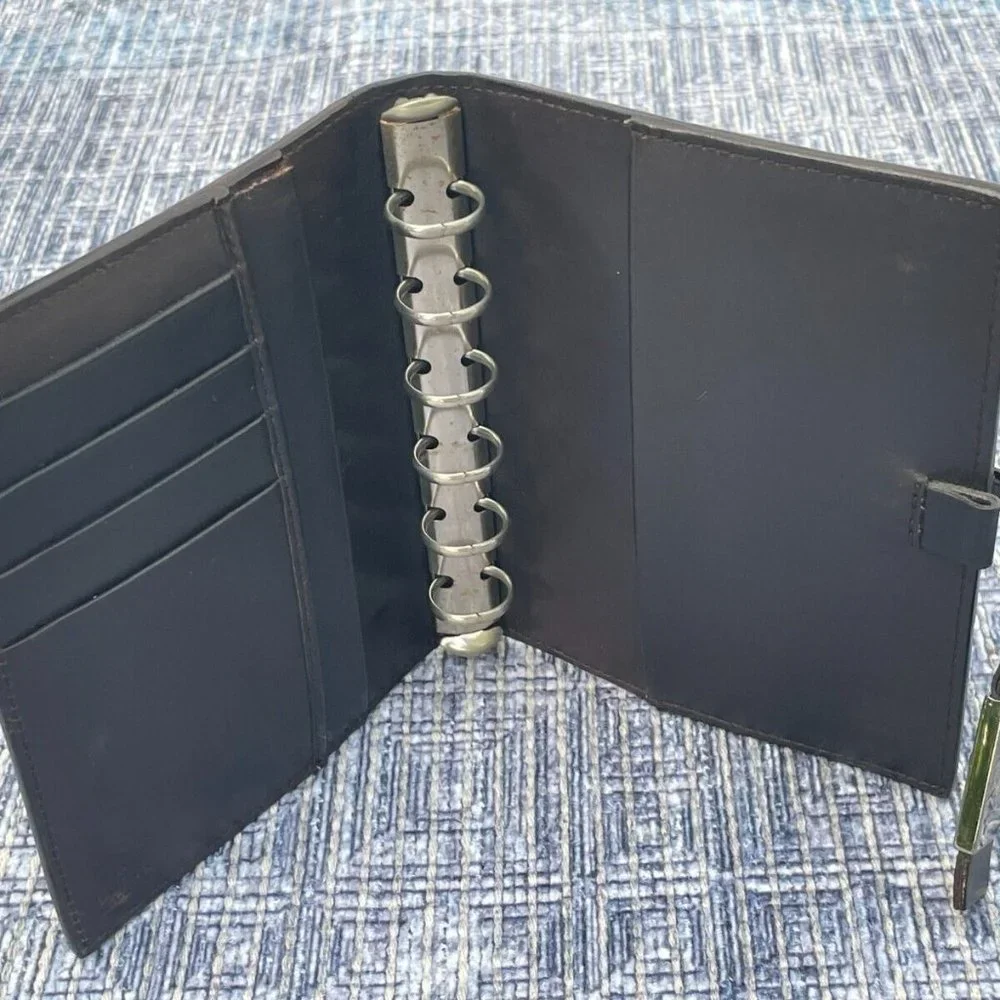 GUCCI Notebook Cover Black Leather Agenda Schedule Note Book Made in Italy Auth - Picture 8 of 12